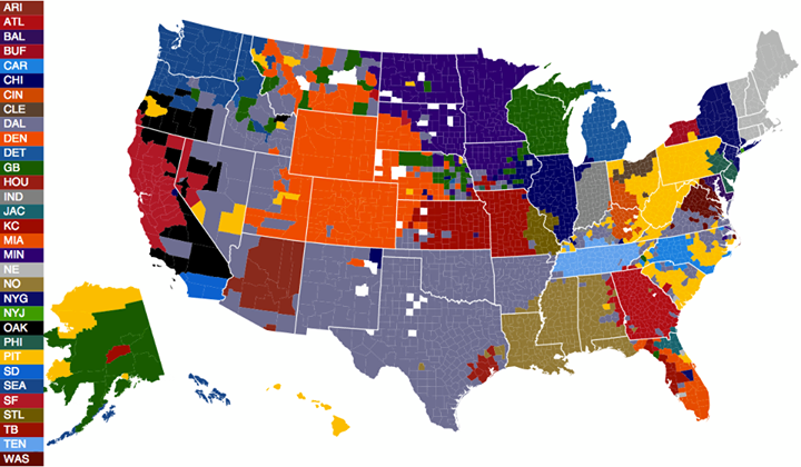 Geographical Distribution of NFL Fans