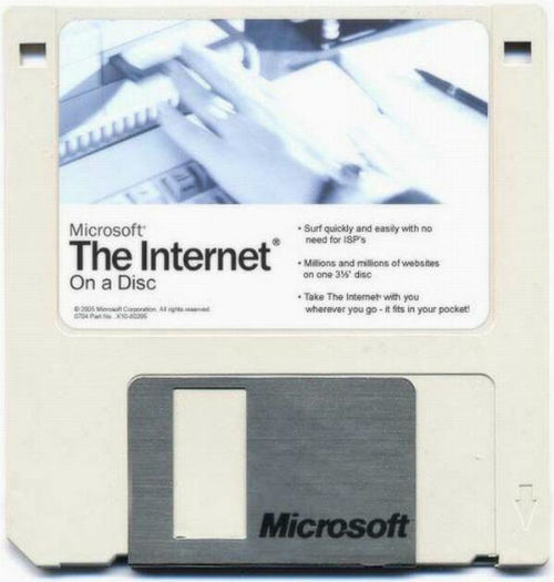 A Microsoft floppy diskette from the late 1990s
